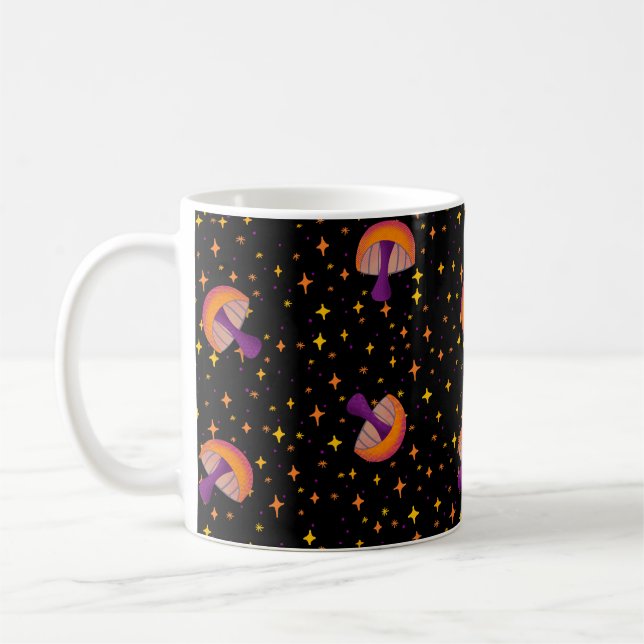 Mug Champignons magiques d'automne_noir (Gauche)