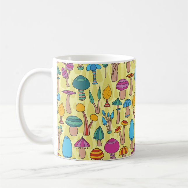 Mug Champignons magiques Doodle Motif sans couture (Gauche)