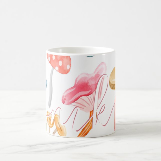 Mug Champignons Pastel Aquarelle (Centre)