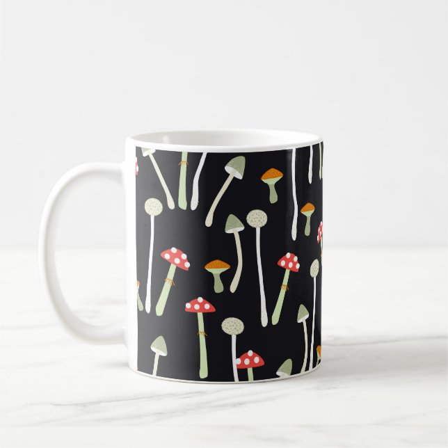 Mug Champignons vintages d'automne design motif. (Gauche)