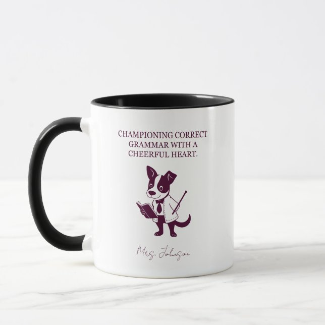 Mug Champion de la grammaire correcte, enseignant au c (Gauche)