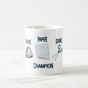 Mug Champion de papier de ciseaux de roche