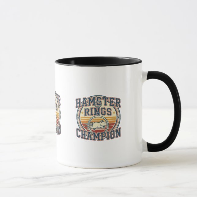 Mug Champion des Anneaux Hamster Design Rétro (Droite)