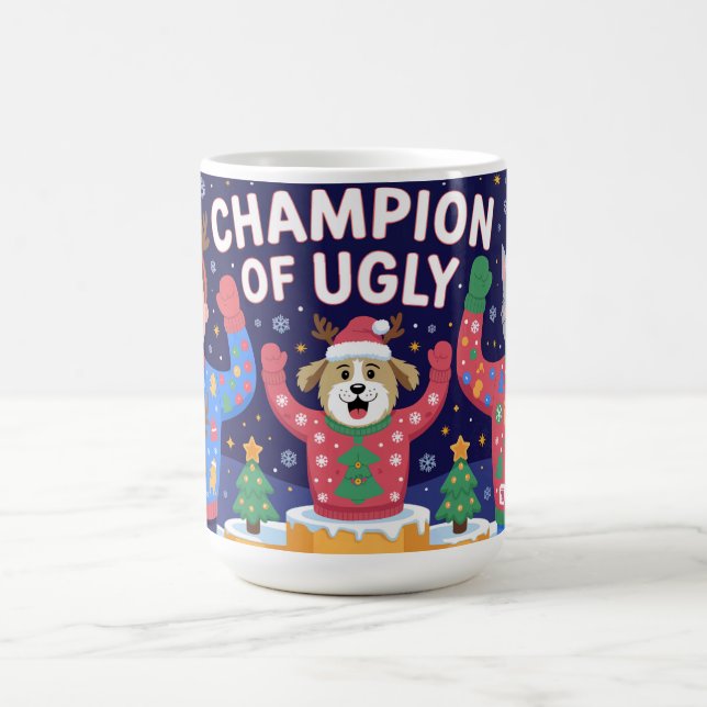 Mug Champion du pull de Noël laid (Centre)