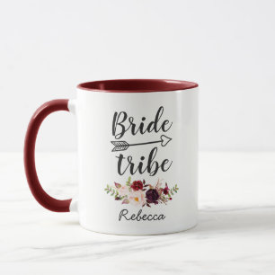 Mug Championnat de bourgogne rouge Boho Floral Bridesm