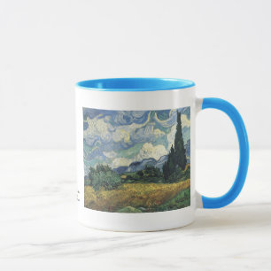Mug Champs de blé de Vincent van Gogh avec des cyprès