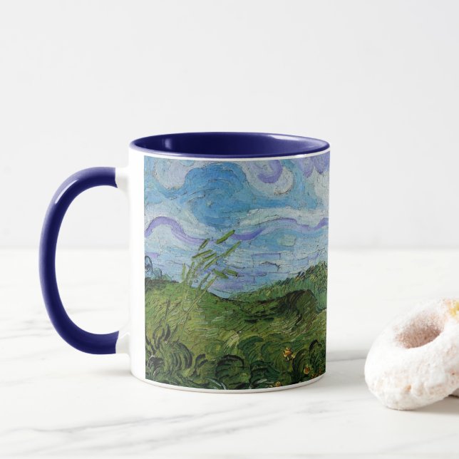 Mug Champs de blé vert par Vincent van Gogh (Avec donut)