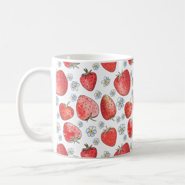 Mug Champs de fraises : Fraîcheur d'été (Gauche)