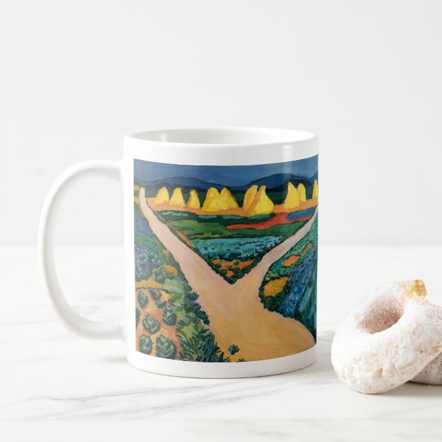 Mug Champs de légumes par August Macke, Beaux-arts vin (Avec donut)
