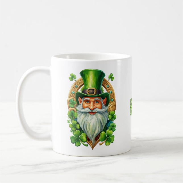 Mug Chanceux Leprechaun Irlandais Fer à Cheval et Trèf (Gauche)