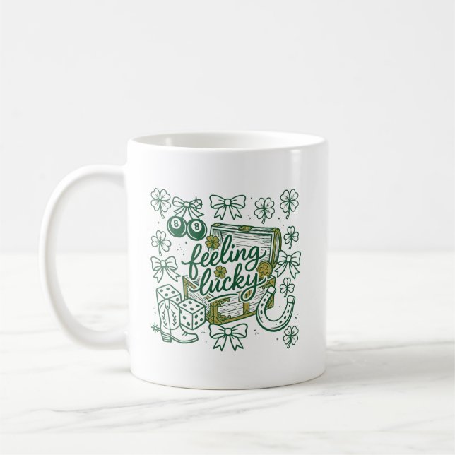 Mug Chanceux Typographie festive de la Saint-Patrick (Gauche)
