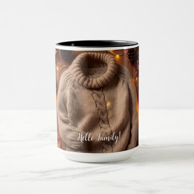 Mug Chandail d'automne, Feuille, Citrouille Pinecones (Centre)