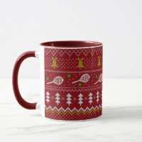 Chandail de Noël de Tennis Motif tricoté Rouge Noë