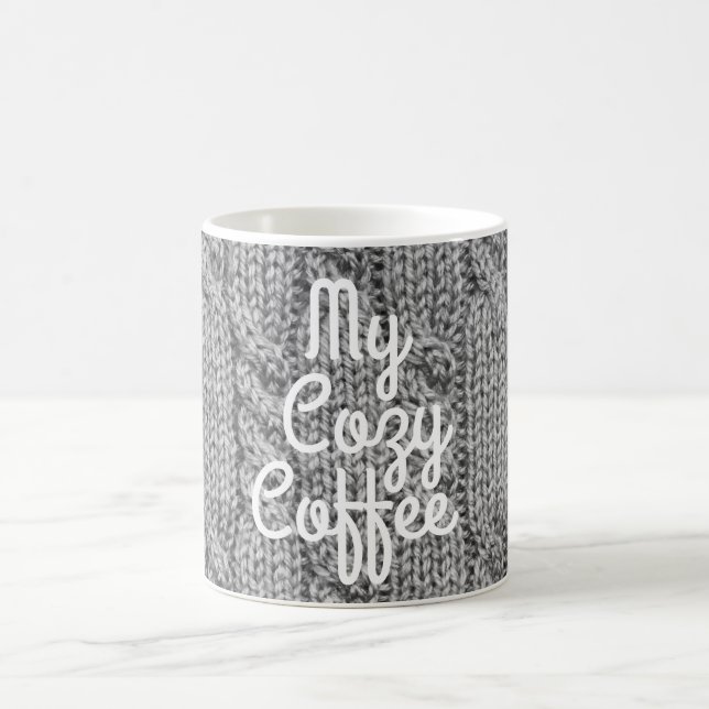 Mug Chandail tricot câble gris mignon (Centre)