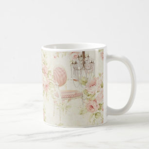 Mug Chandelier Vintage Budoir Rose Floral