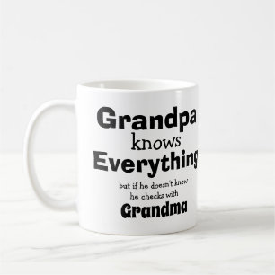 Mug Changement de nom Grand-père sait tout - Grand-mèr