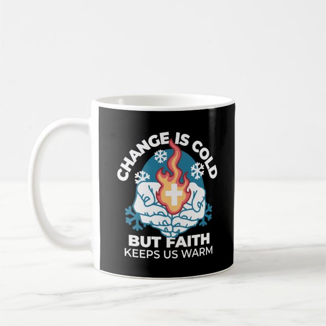 Mug Changement du froid, Feu de foi - Chrétien motivat (Gauche)
