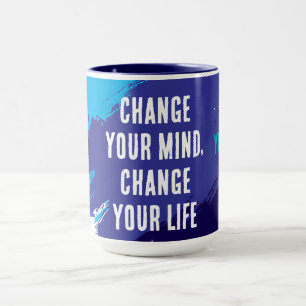 Mug Changer d'avis, Changer de vie (BLEU)