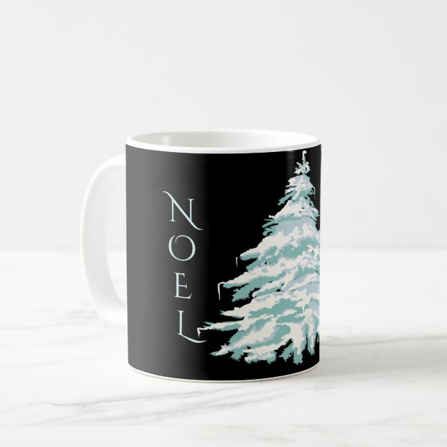 Mug Changer de couleur de l'arbre à neige moderne Noël (Devant gauche)