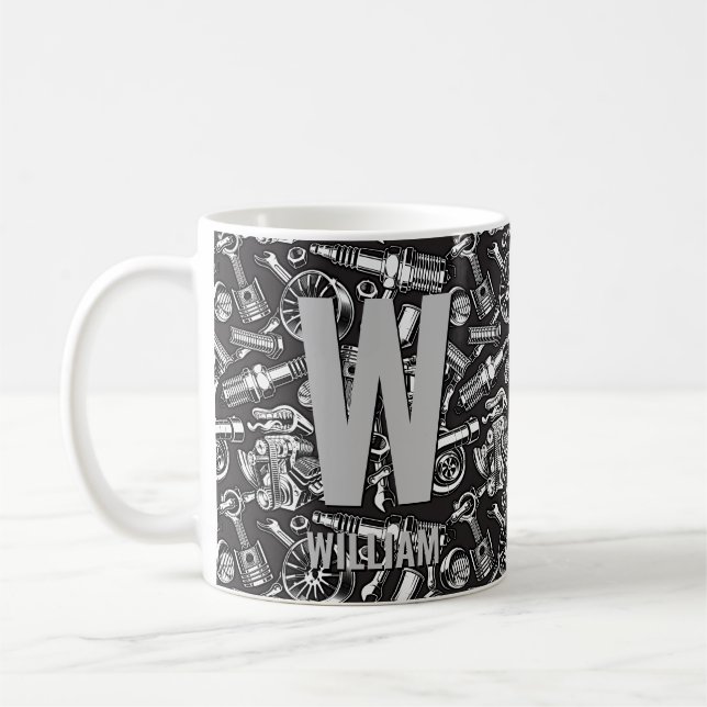 Mug Changer la lettre initiale Ajouter un nom U V W X  (Gauche)