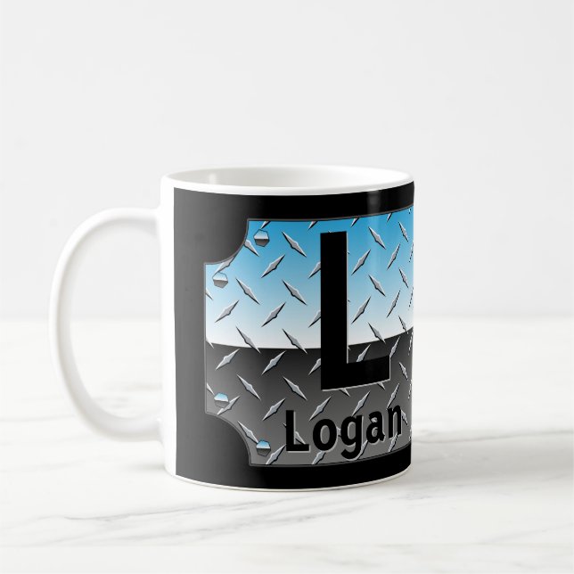Mug Changer le nom initial Ajouter H I J K L M N Blue  (Gauche)