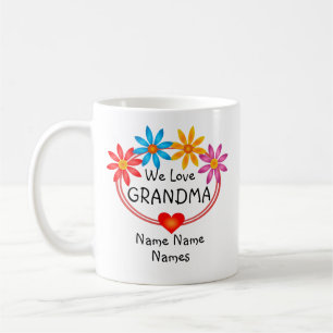 Mug Changer TOUS LES Noms Grand-mère Enfants Nom Flowe