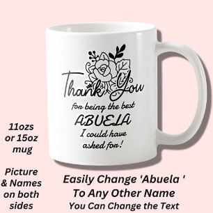 Mug Changez le nom de grand-mère - Abuela Merci Flower