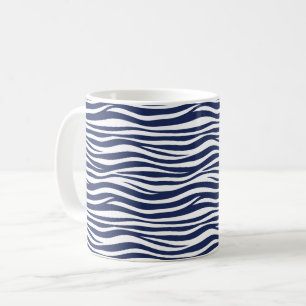 Mug Chanson de la marine bleu marine vagues fluides