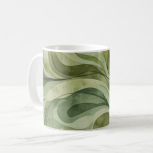 Mug Chanson de la Terre Flowing Abstraits Verts Sauge