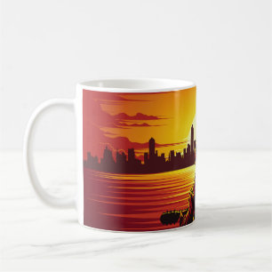 Mug Chanson de l'illustration du coucher du soleil cou
