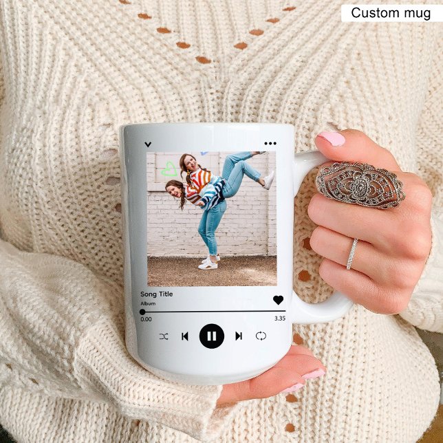 Mug Chanson photo des meilleurs amis à la mode Anniver (Trendy Best Friends Photo Song Birthday Coffee Mug)