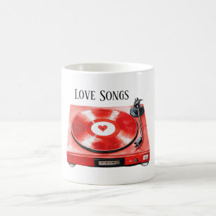Mug Chansons d'amour de disque de cœur rouge