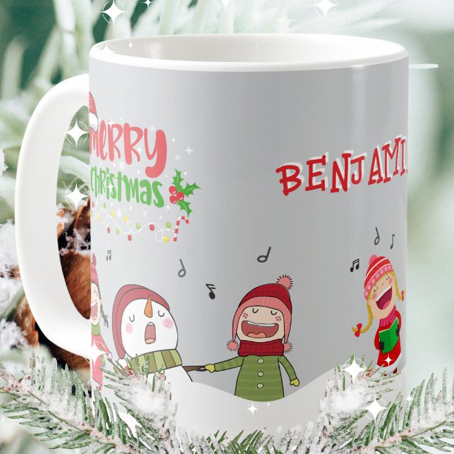 Mug Chanter Enfants Snowman Joyeux Noël (Singing Children Snowman Merry Christmas Coffee Mug ©Susanne Sachers - Sunny Mind 🌞)