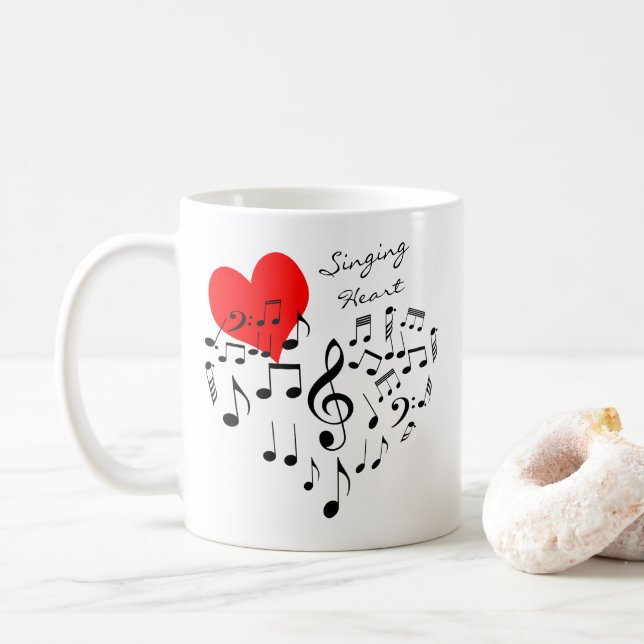 Mug Chanter L'Amour Du Coeur Est Dans L'Air drôle (Avec donut)