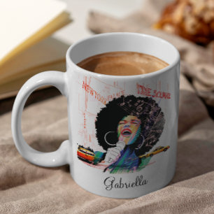 Mug Chanteur afro-américain Afro Soul avec nom personn