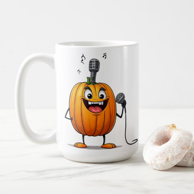 Mug Chanteur citrouille (Avec donut)