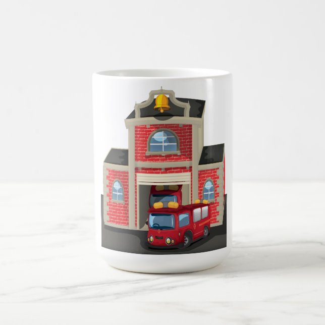 Mug Chantier d'incendie et Camion d'incendie (Centre)