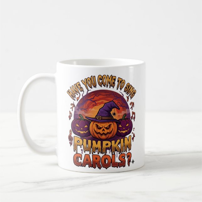 Mug Chants de Citrouille Halloween Citrouilles Chapeau (Gauche)