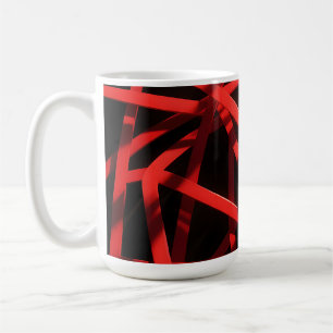 Mug Chaos Abstrait Géométrique Rouge