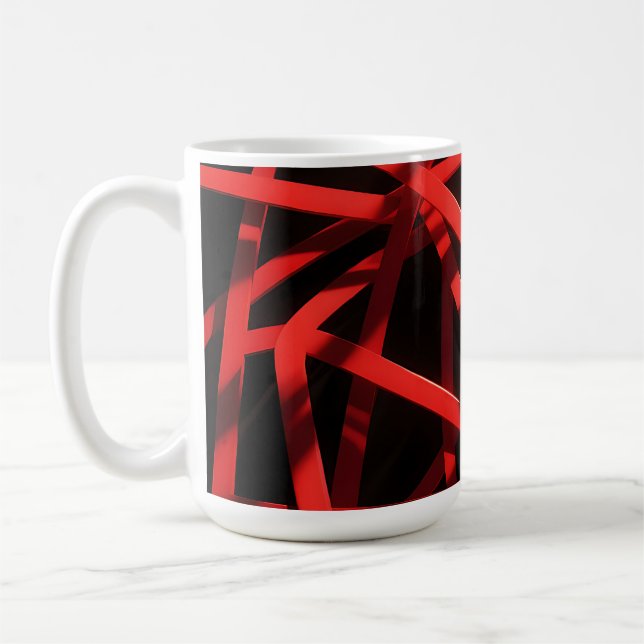 Mug Chaos Abstrait Géométrique Rouge (Gauche)
