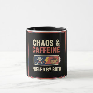 Mug Chaos & Café Drôle Rétro Parentalité Maman Papa Ci