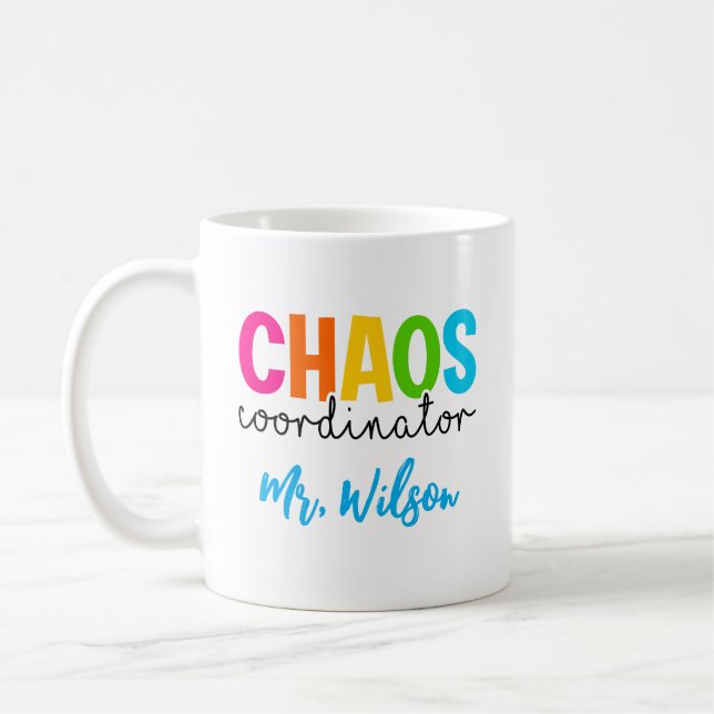 Mug Chaos Coordinator Notebook – Funny Teacher Quote (Gauche)