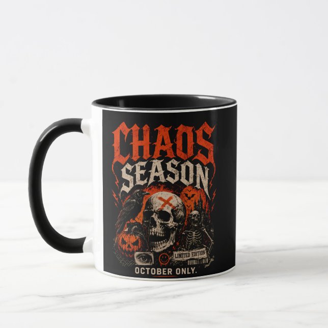 Mug Chaos Saison Gothique Édifiant Crâne Halloween (Gauche)