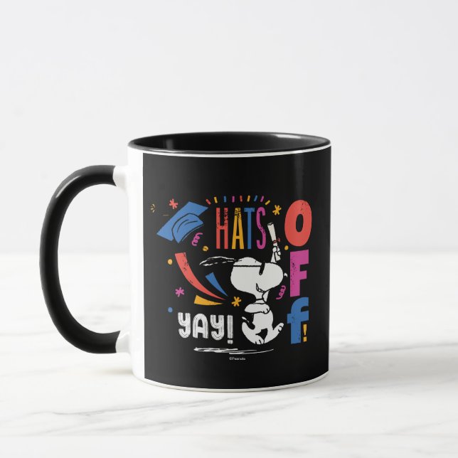 Mug Chapeau bas pour votre remise de diplôme Félicitat (Gauche)