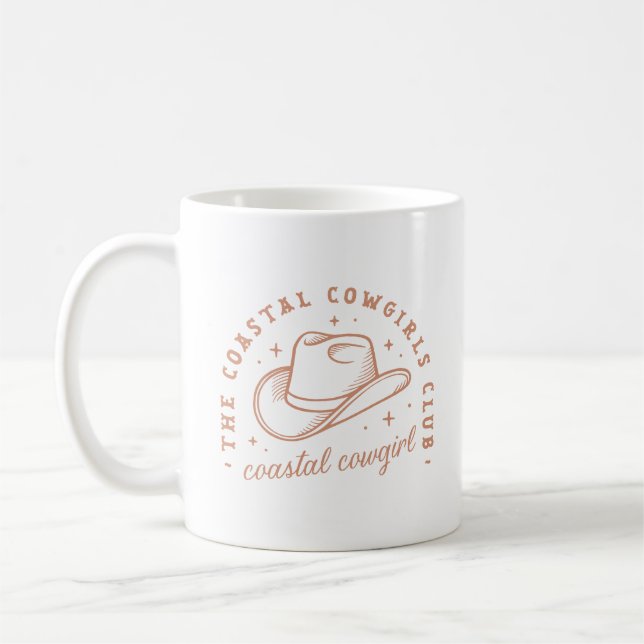 Mug Chapeau de cowgirl de plage côtière boho marron es (Gauche)