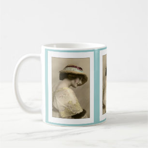 Mug chapeau de femme victorienne robe perlé