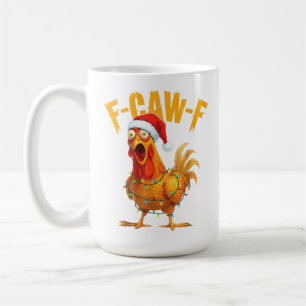 Mug Chapeau de Noël de poulet drôle F-Caw-F