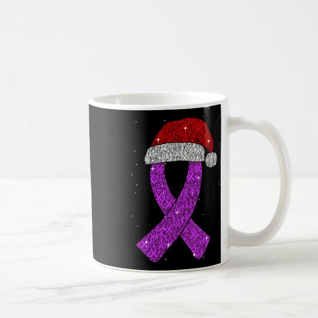 Mug Chapeau de Noël Epilepsie Ruban de Sensibilisation (Droite)
