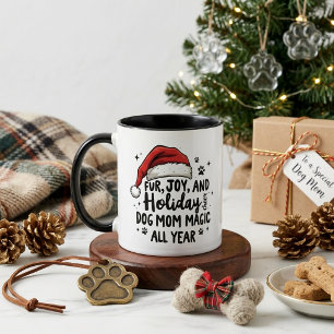 Mug Chapeau de Noël et typographie Fun Minimaliste pou