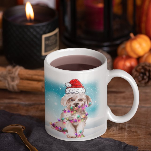 Mug Chapeau de Noël personnalisé Joyeux Amour maltais  (Créateur téléchargé)